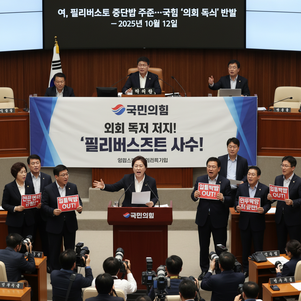 與, 필리버스터 중단법 추진…국힘