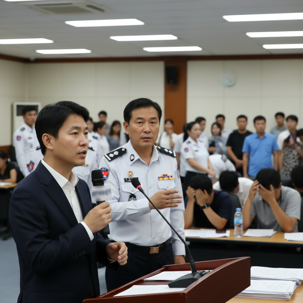 캄보디아 프놈펜, 온라인 스캠 범죄 건물 단속